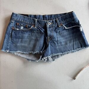 Lucky Brand Shorts Womens 12/31 Blue Denim Daisy Duke Cutoff American Made